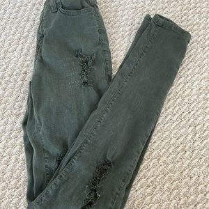 High waisted skinny jeans